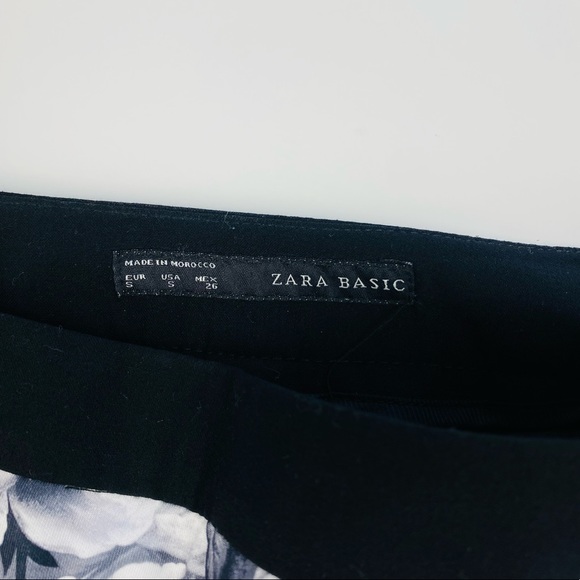 Zara Basic Black & White Floral Envelope Asymmetrical Zipper Detail Skirt - Picture 12 of 16